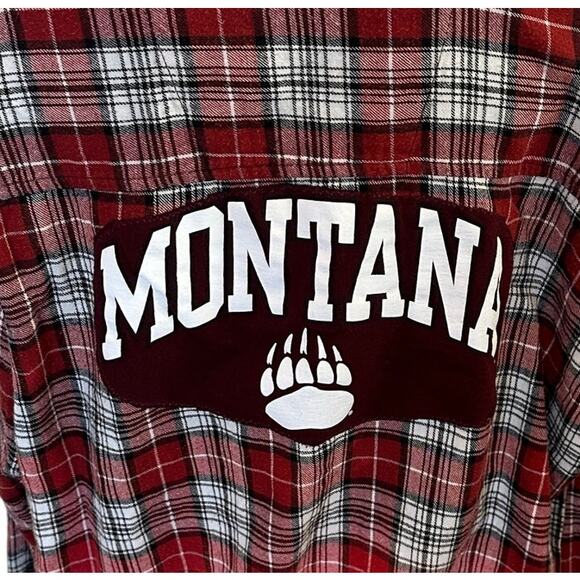 University of Montana Grizzlies Plaid Flannel Shirt XL Oversize Griz Football UM - Picture 2 of 6